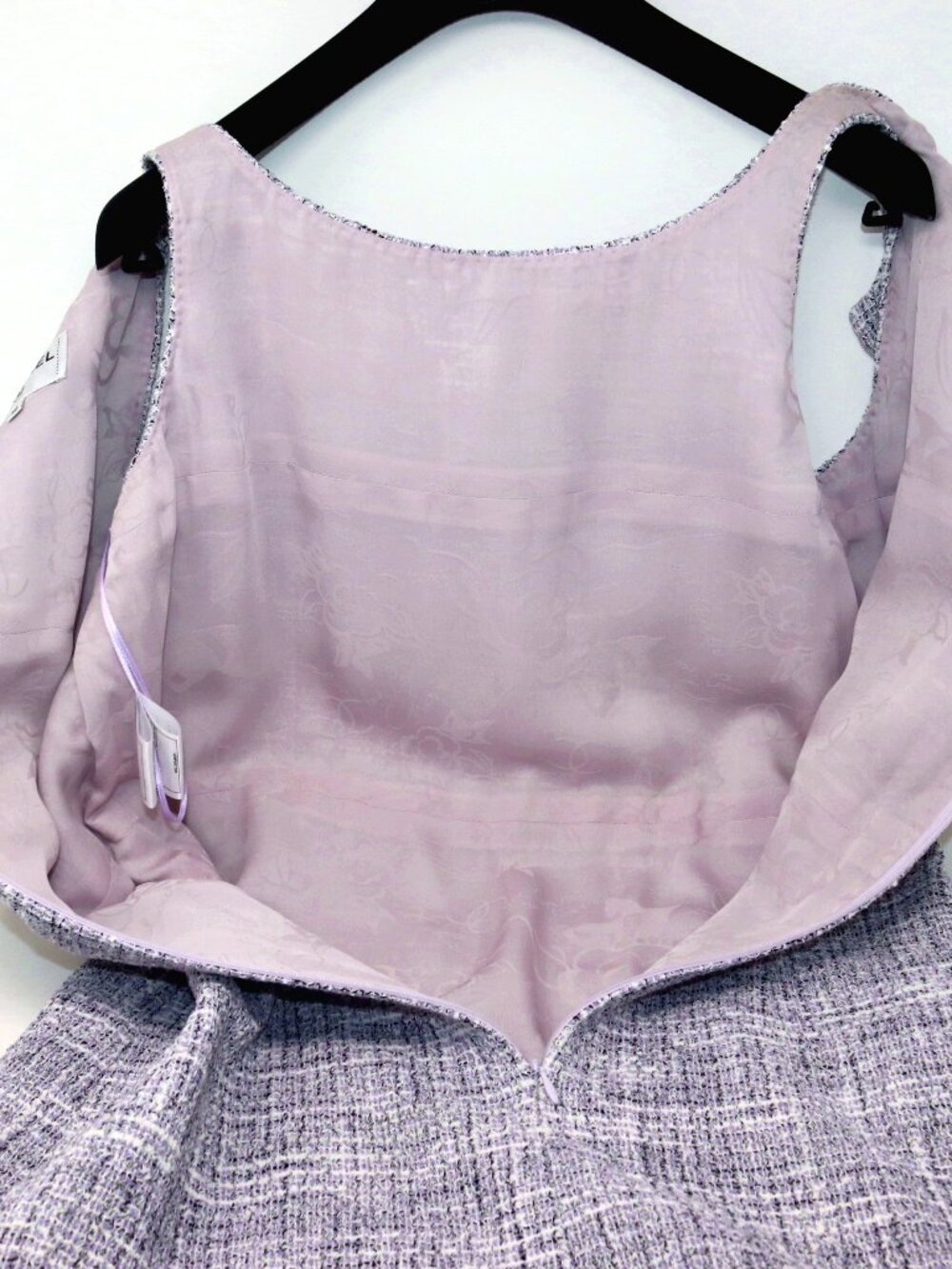 CHANEL Size 40 Lilac Purple White Dress Knee Length - Picture 12 of 15